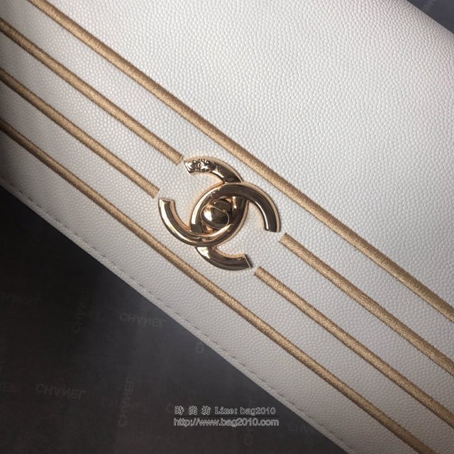 Chanel女包 AS0082 2019vintage早春新款 香奈兒翻蓋女包 白色 香奈爾鏈條斜挎包  djc2566